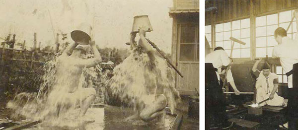 Kuniie and another smith performing Shinto rituals and making swords at the Nipponto Gakuin